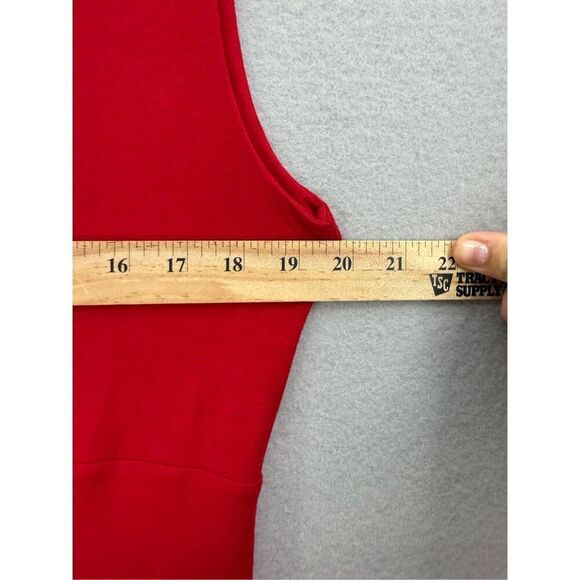 Lauren Ralph Lauren Women Red Twist Front V-Neck Matte Jersey Sheath Dress Large - Picture 7 of 10